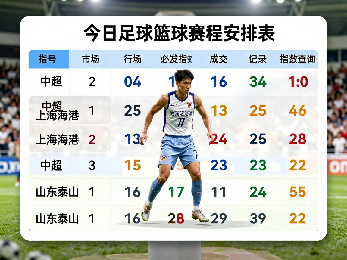 今日足球篮球赛程安排表